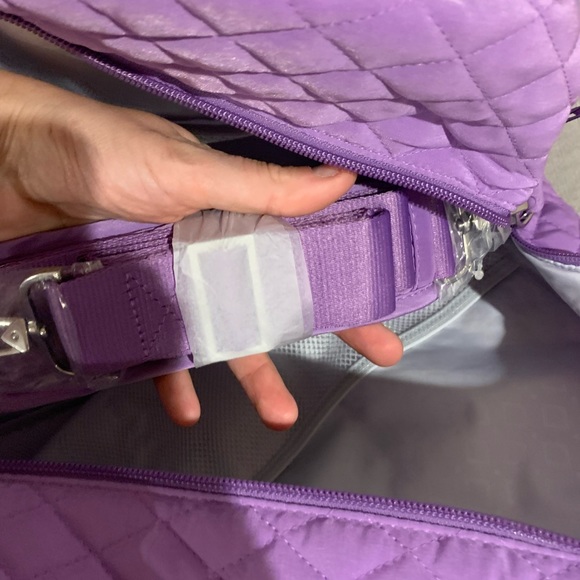 NWT vera bradley grand traveler duffel bag mokara orchid lilac lavender purple - Picture 8 of 9